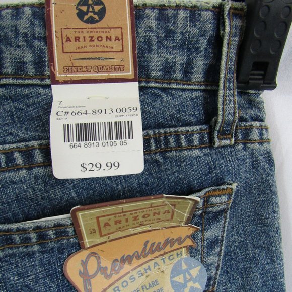 Women's | Arizona | Cross Hatch | Low Rise Flare | Dark Stone Wash Jeans | NWT - Picture 2 of 6